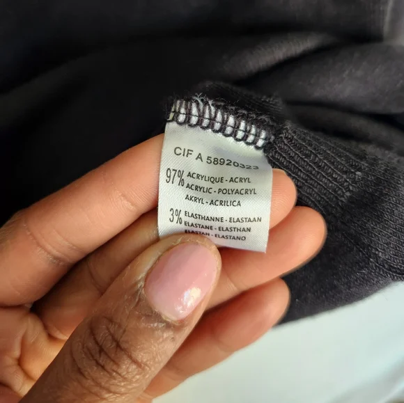 Womens Black Long Sleeve off the shoulder Top - Picture 7 of 8